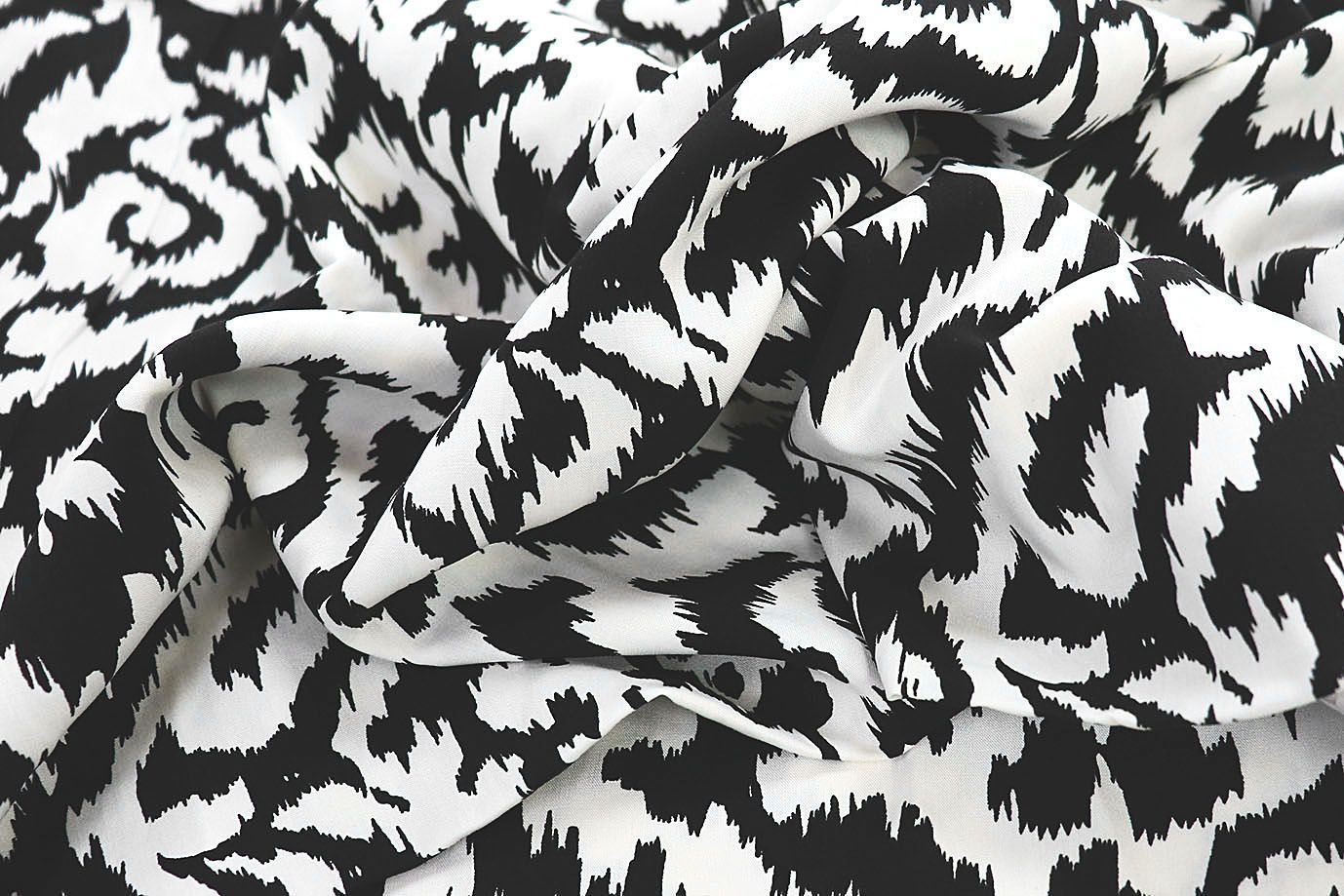 Штапель принт/узор черный на белом 3858-PY/D#15/C#3