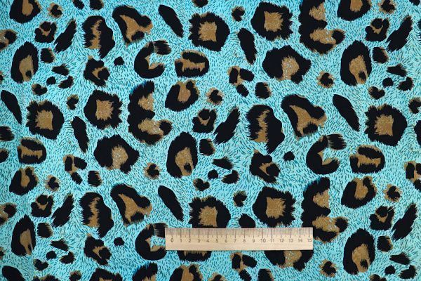 Штапель принт/черно-коричневый на бирюзовом 3861-PY/D#5/C#2