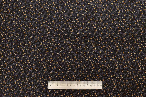 Штапель принт/цветы желтые на черном 1443-PY/D#7/C#3