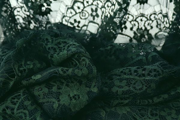 Гипюр "Реснички"/темно-зеленый 3127-21/C#1