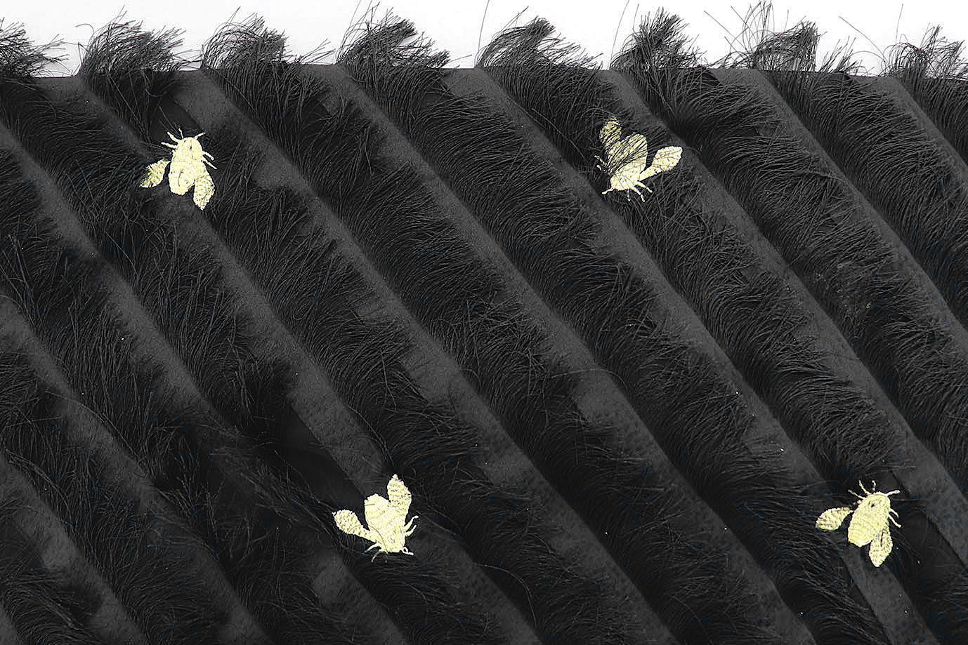 Шифон вышивка с бахромой/черный 1112/C#1