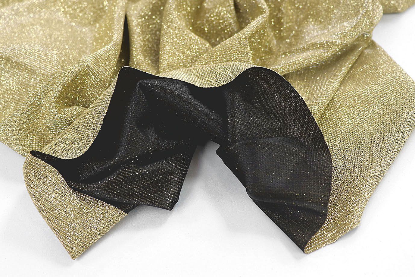 Трикотаж с люрексом на интерлоке/золотой 1327-PY/C#9