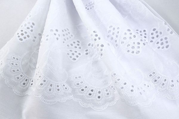 Хлопок с вышивкой/белый DT-16215A/D#3/C#1