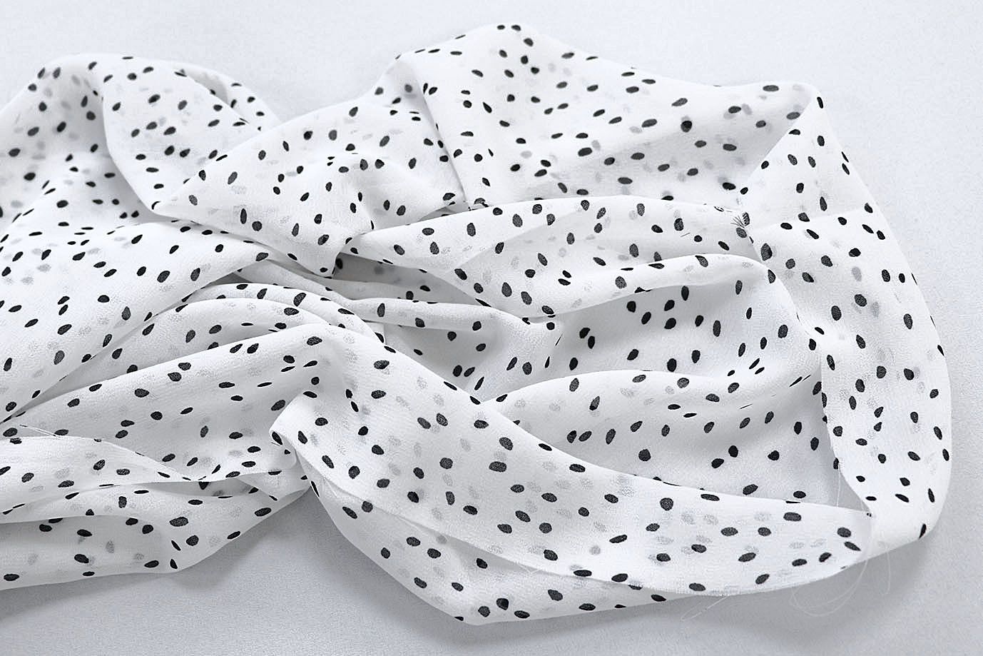 Шифон принт/черный на белом 3873-PY/D#6/C#1