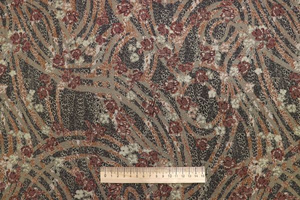 Сатин "Морокко" принт/серо-коричневый на черном 3888-PY/D#4/C#3