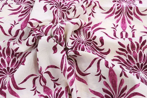 Лен N/R принт/малиновый на белом 3891-PY/D#1/C#3