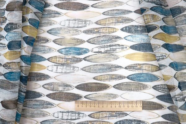 Тюль принт/желто-серо-голубой WBC23/C#19C