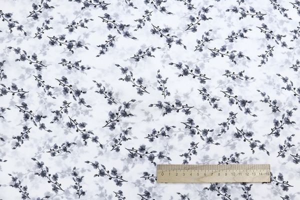Шифон принт/цветы серые на молочном 4247-PY/D#5/C#2