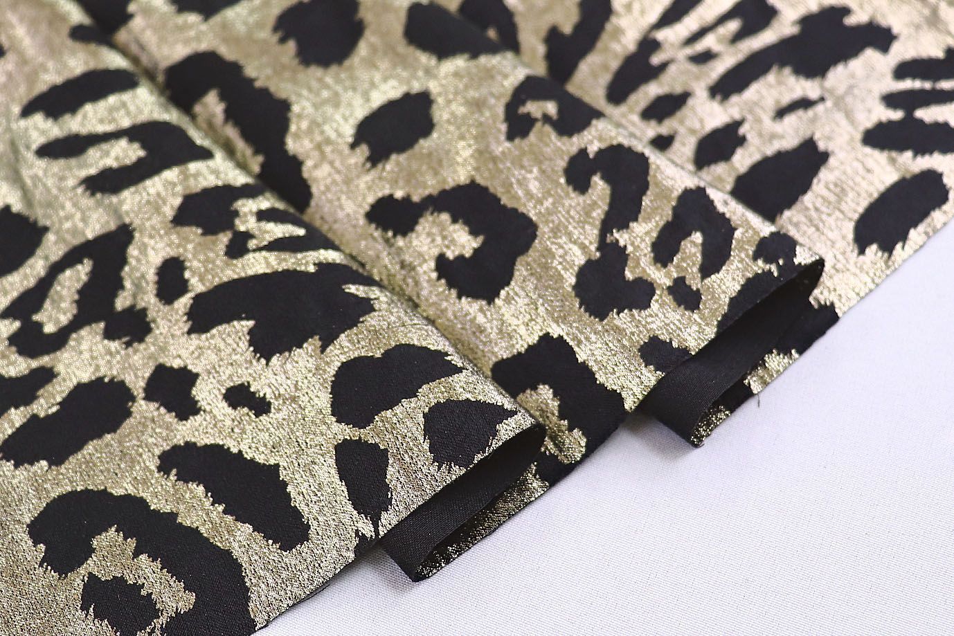 Шелк с блеском принт/леопард черно-бежевый 3841-PY/C#3