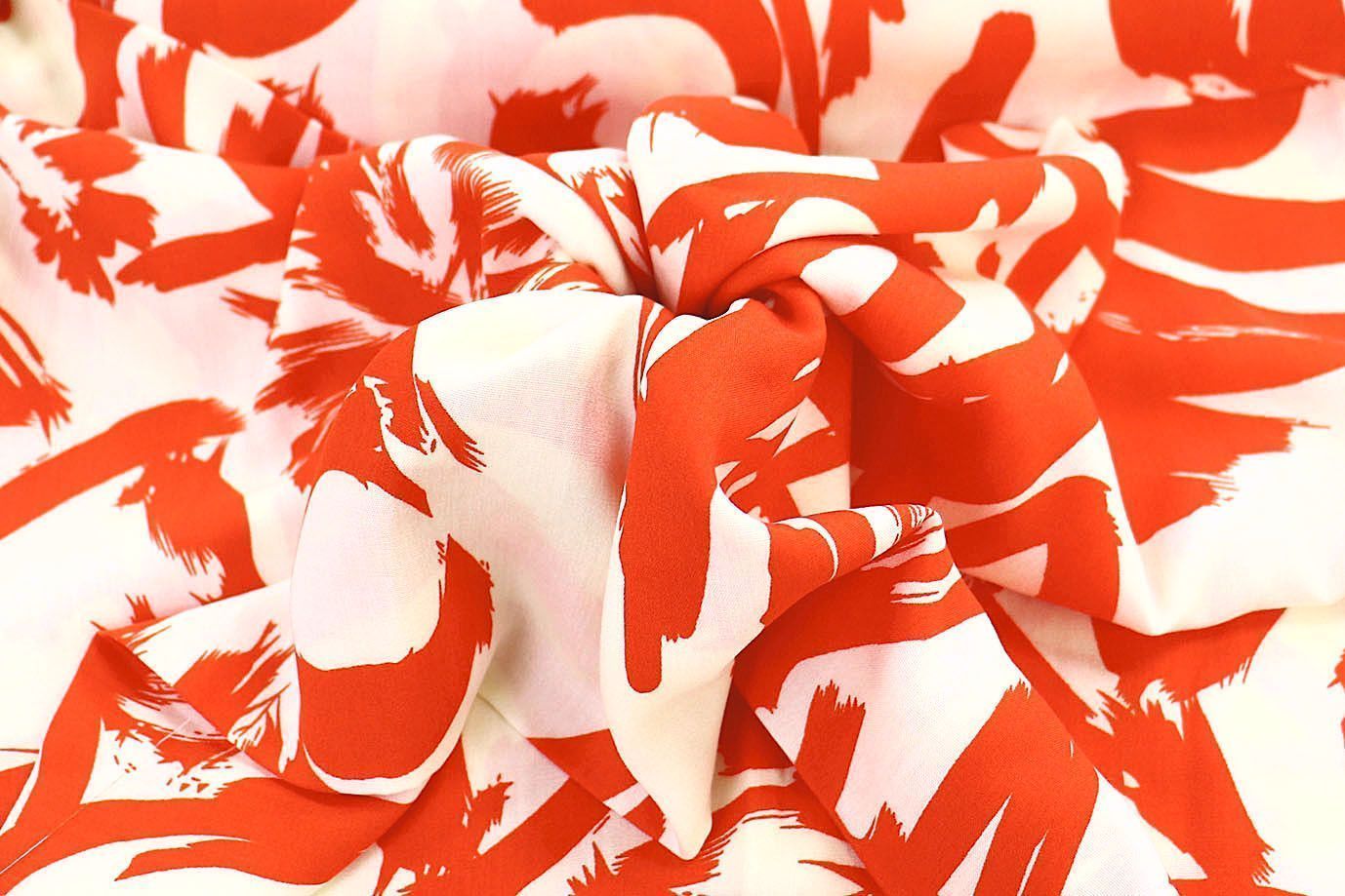 Штапель принт/оранжево-молочный 1374-PY/D#17/C#7