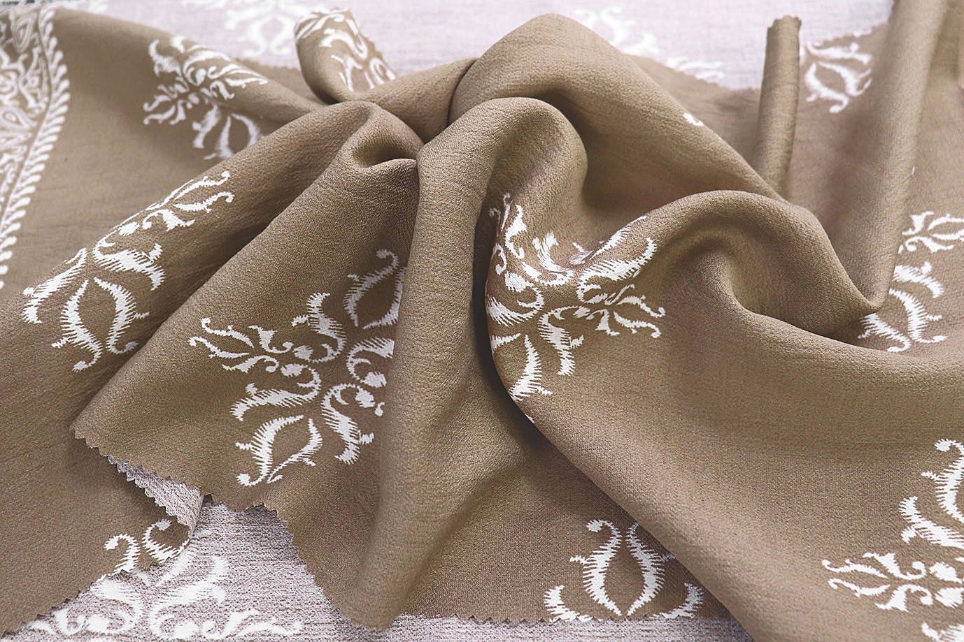 Лен БОХО принт/бело-коричневый 3879-PY/D#4/C#1