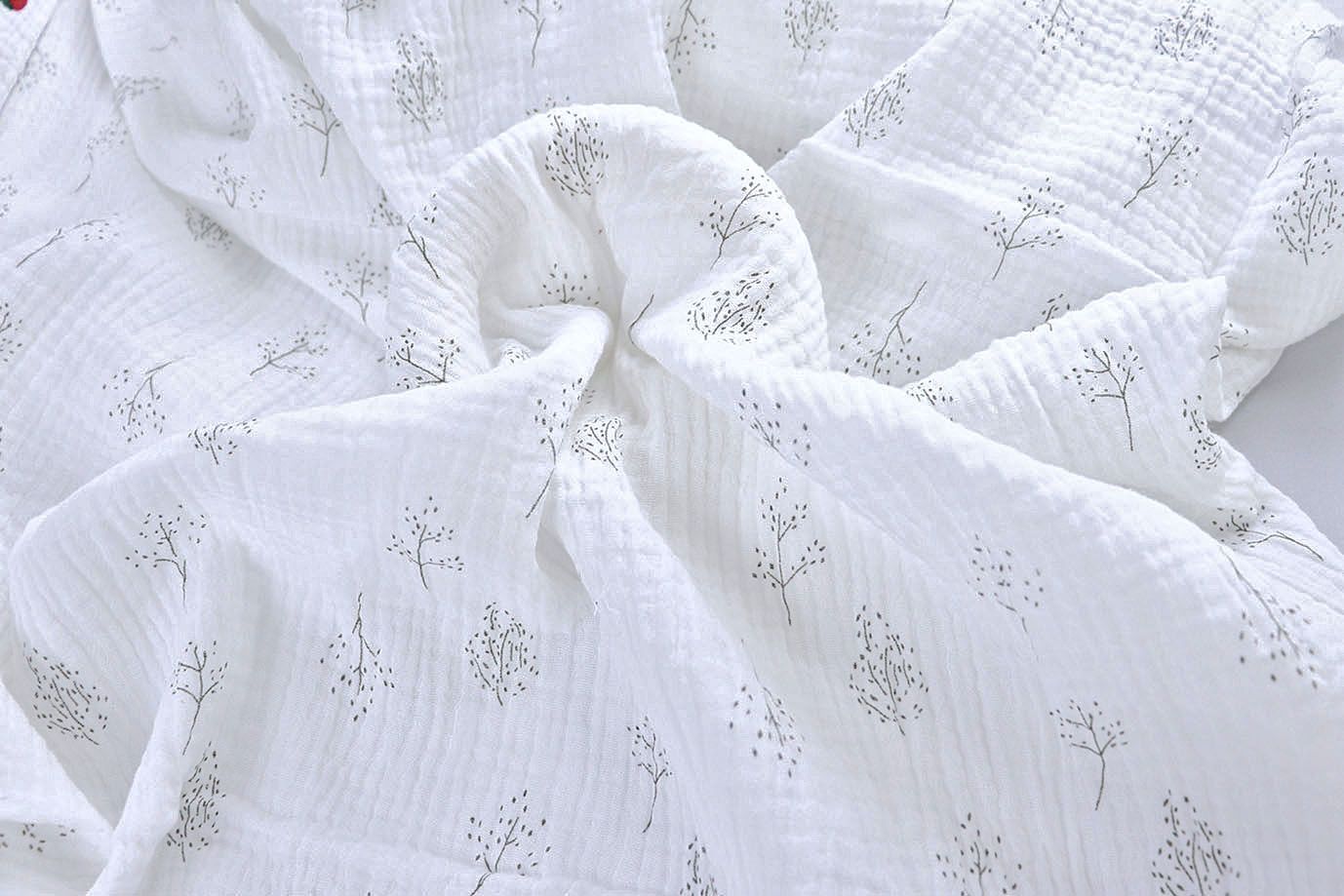 Муслин принт/ветки серые на белом 4017-PY/D#5