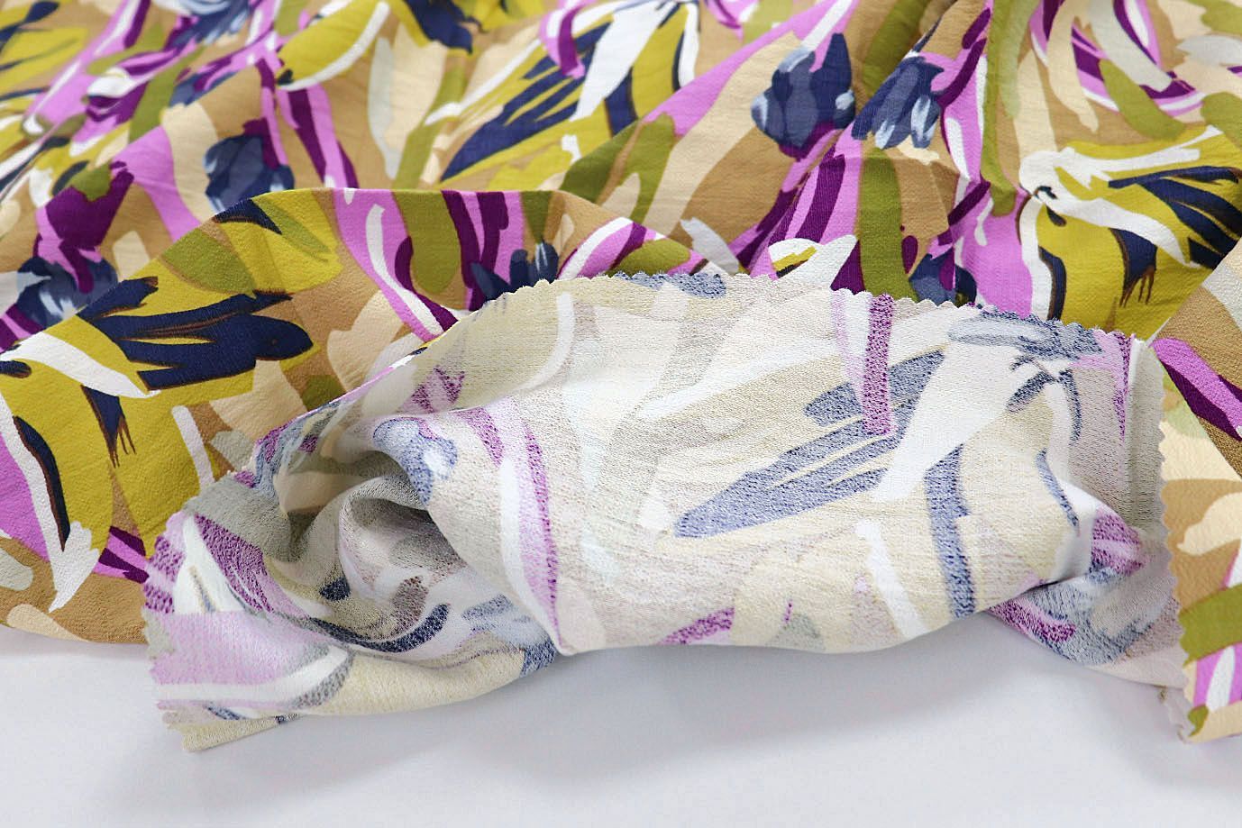 Лен БОХО принт/зелено-фиолетовый на бежевом 3591-PY/D#9/C#3