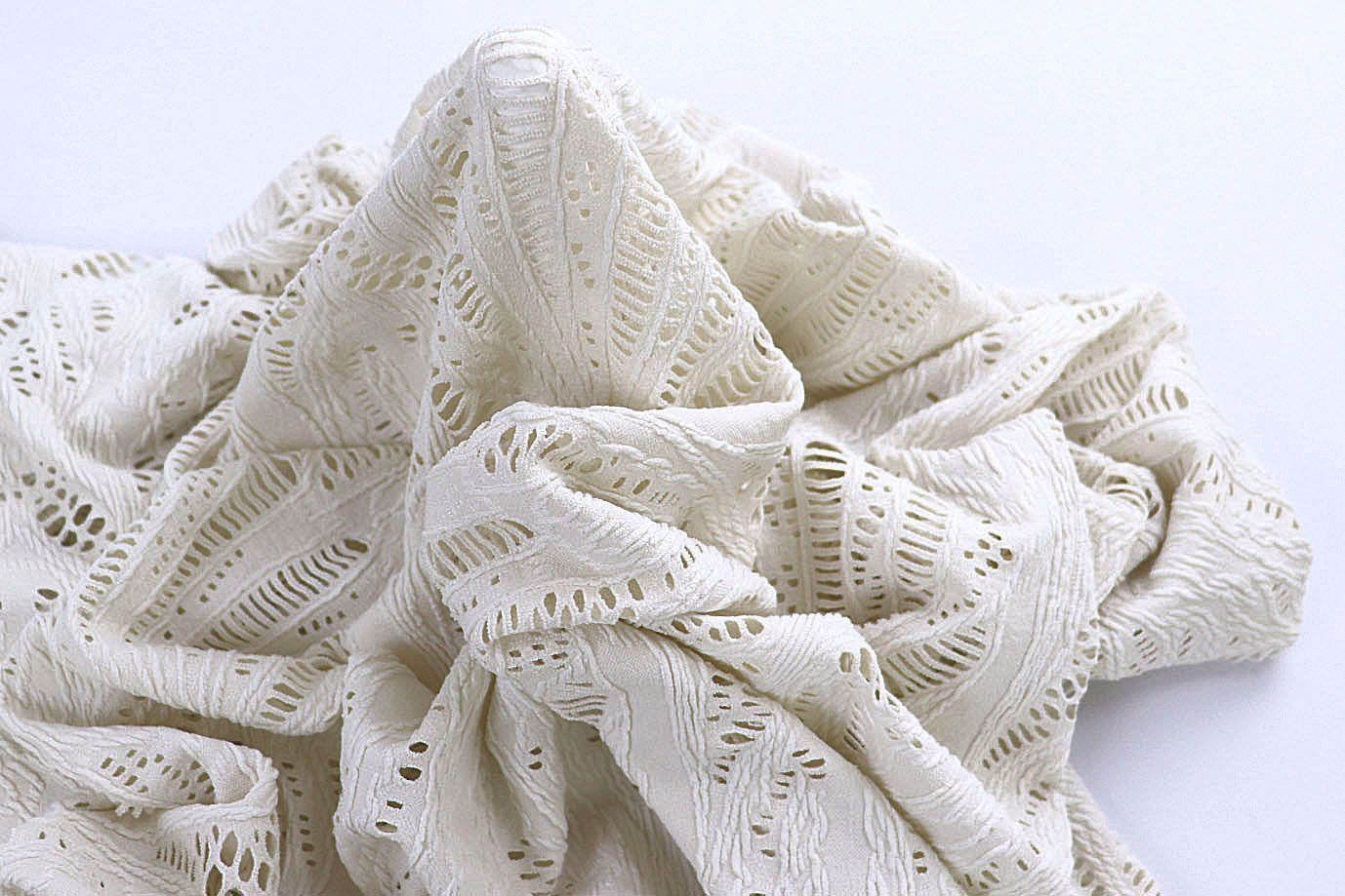 Трикотаж кружево/кремовый 4061-PY/C#1 Off White