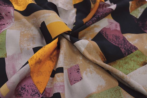 Штапель принт/бежево-оранжевый 3860-PY/D#29/C#2