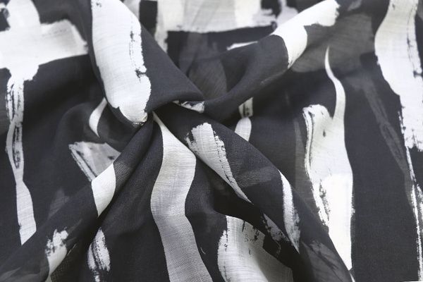 Органза принт/черно-белый 3847-PY/D#2/C#1