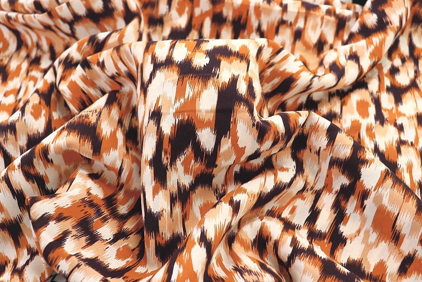 Блузочная ткань "SPH" принт/оранжево-черный 3607-PY/D#1/C#1