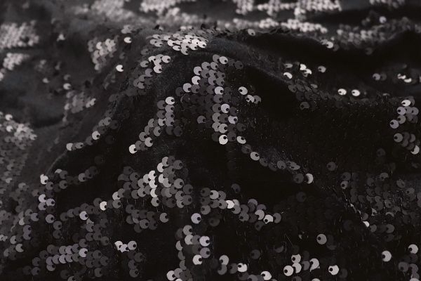 Велюр с пайетками/черный 1101/C#1 (4091) (7087)