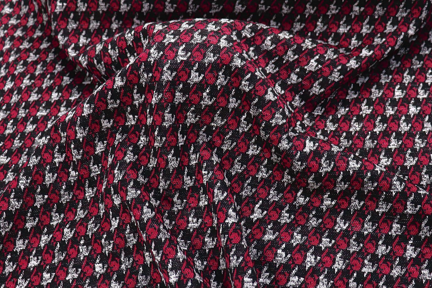 Трикотаж жаккард принт/красно-белый 3257-22-PY/D#14/C#1