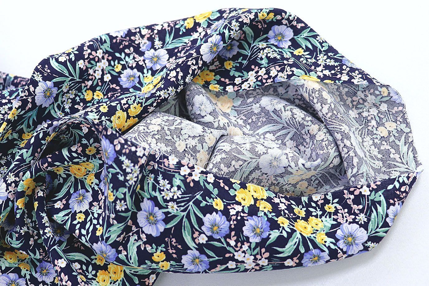 Штапель принт/цветы сине-желтые на черном 3892-PY/D#10/C#1