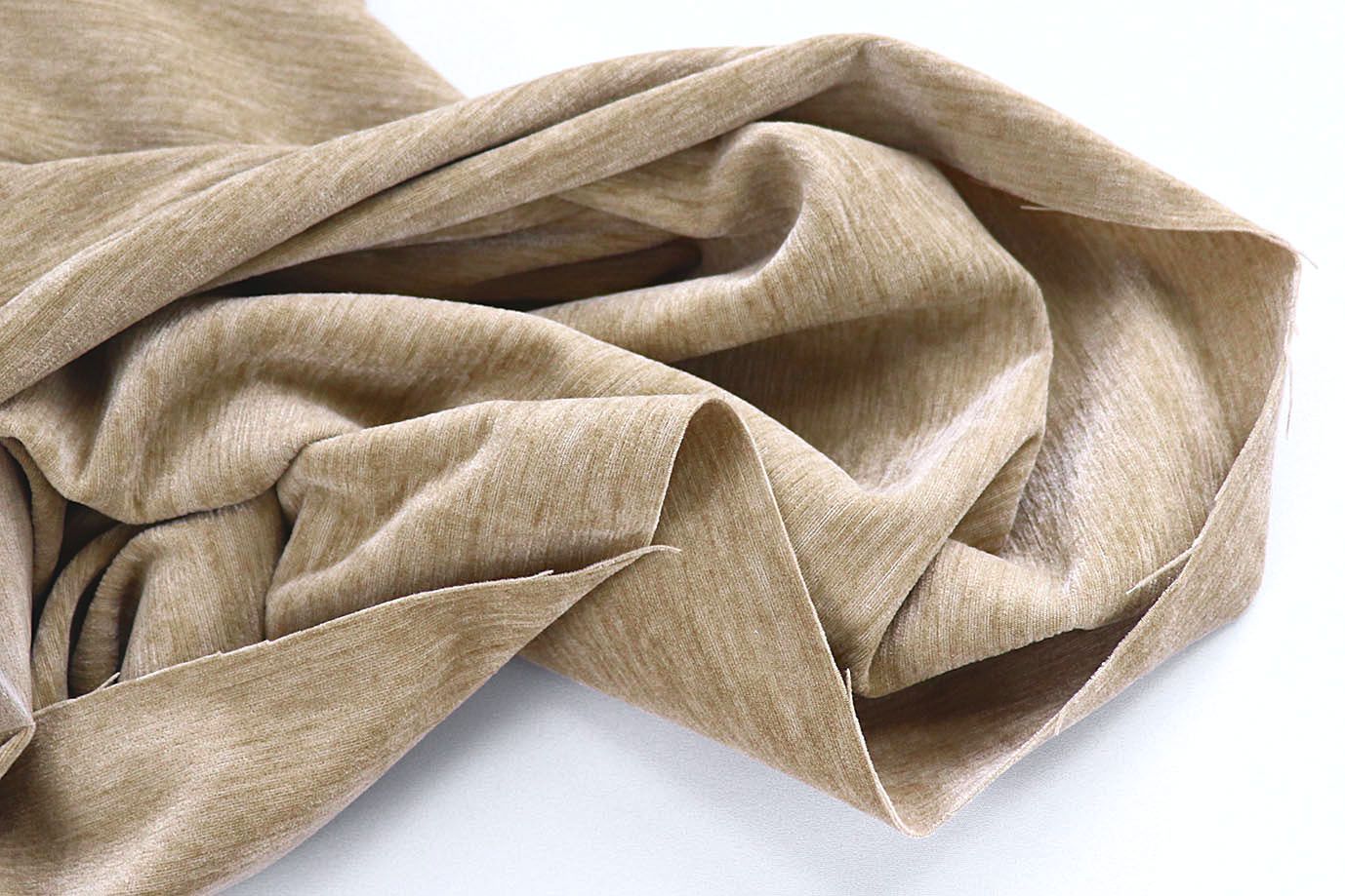 Трикотаж велюр меланж/светло-коричневый 3989-PY/C#2