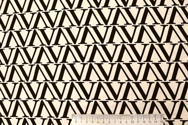 Штапель принт/черный на молочном 4203-PY/D#29/C#1