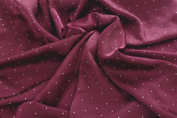 Сатин креш со стразами/бордовый 12355/C#6