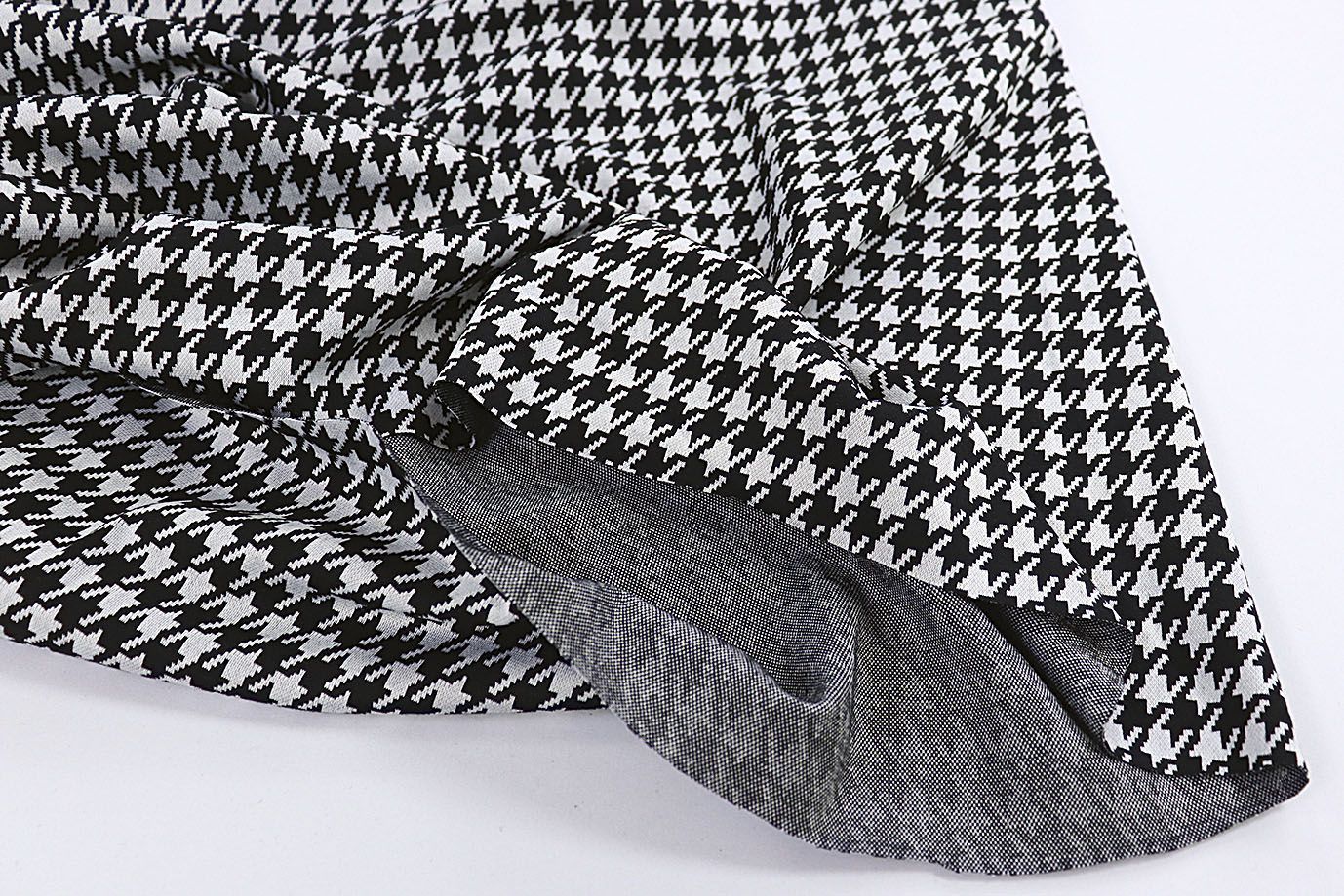 Трикотаж жаккард принт/гусиная лапка черно-белая 1320-PY/D#3/C#1