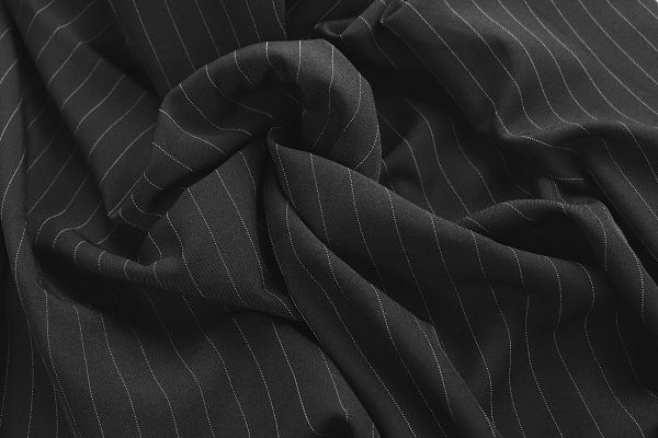 Костюмная ткань/полоска белая на черном 4232-PY/C#4