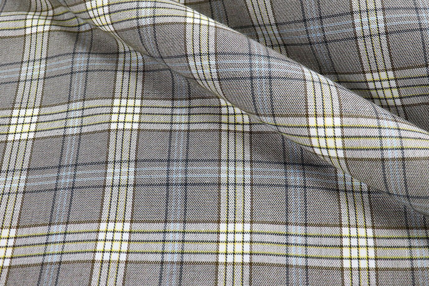 Костюмная ткань клетка/хаки 2582-PY/D#4/C#3