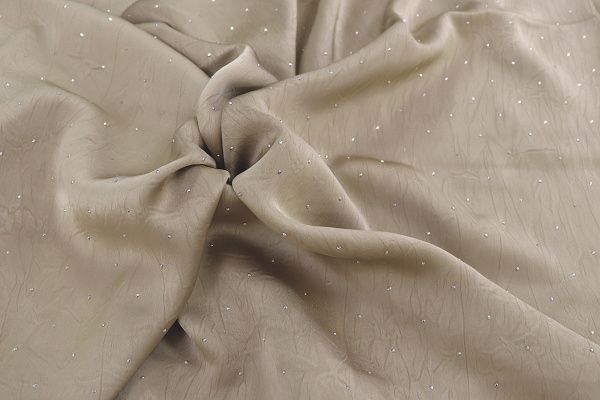 Шелк "Токио" креш со стразами/капучино 3805-PY/C#19 (11901)