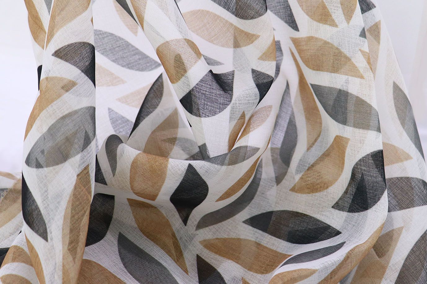 Тюль принт/серо-бежевый WBC23/C#18A