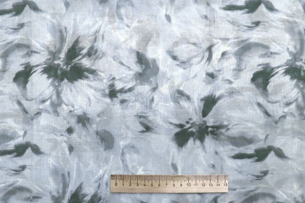 Шелк TENCEL принт/цветы голубовато-серые 4225-PY/D#2/C#2