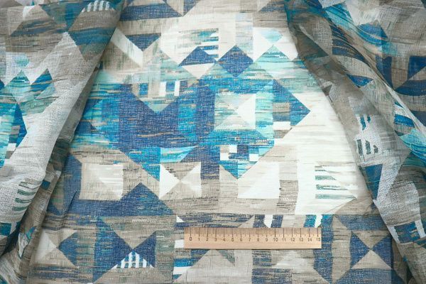 Тюль принт/серо-голубой WBC23/C#16A