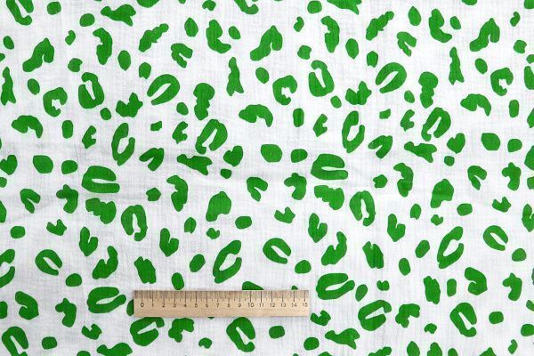 Муслин принт/зеленый на белом 1393-PY/D#5/C#2
