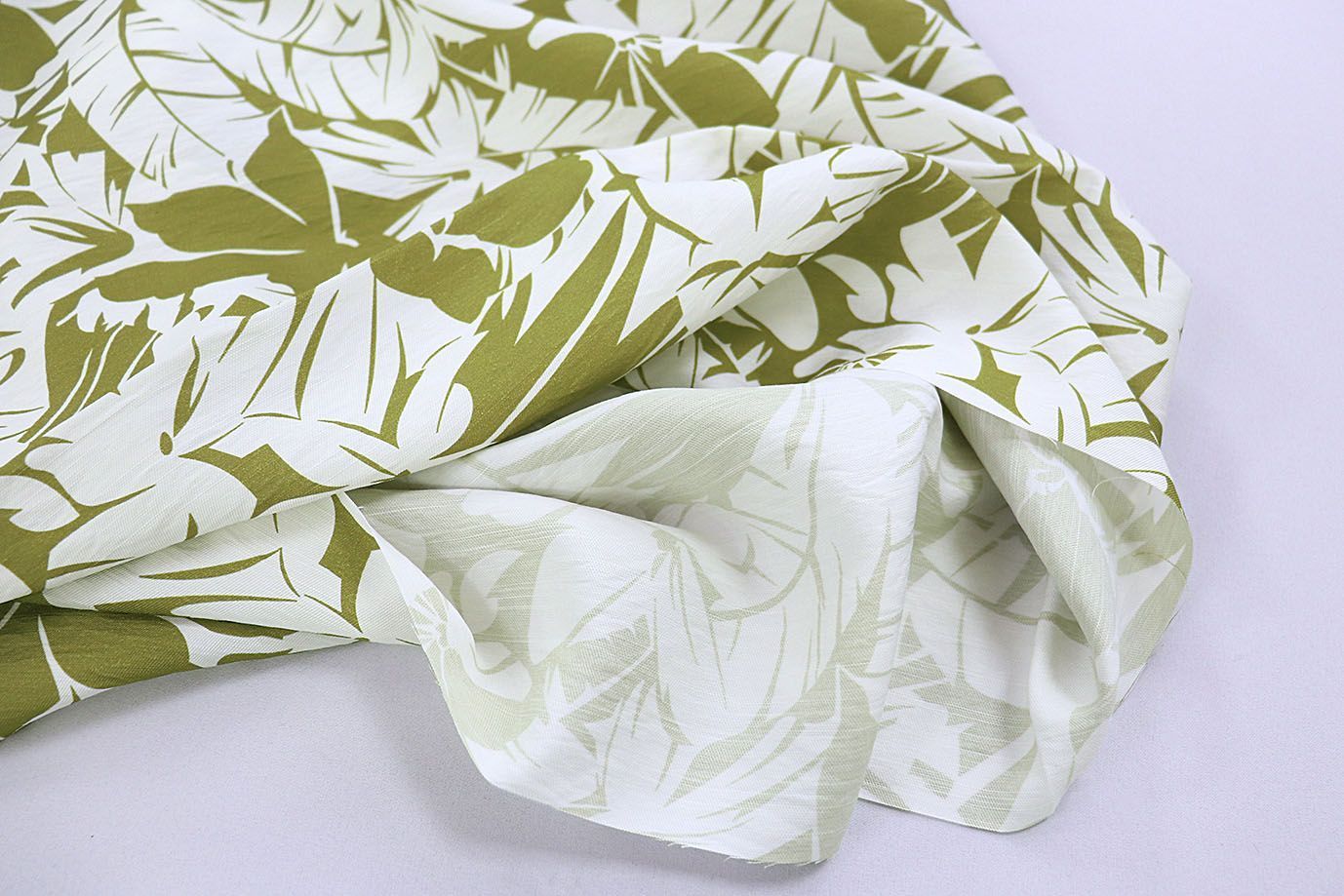 Лен N/R слаб принт/зелено-белый 3826-PY/D#3/C#3