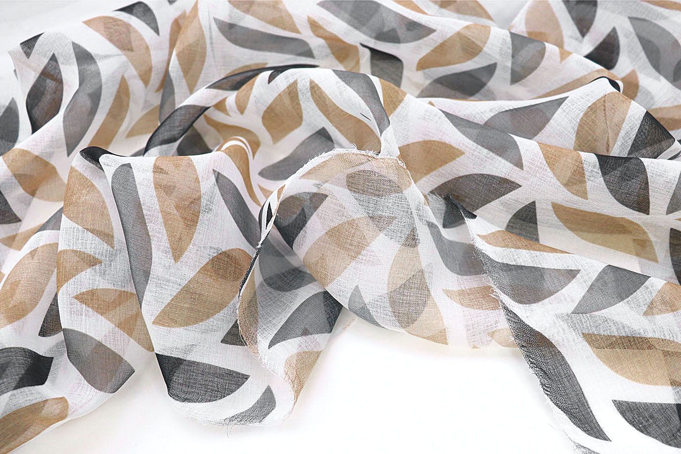 Тюль принт/серо-бежевый WBC23/C#18A