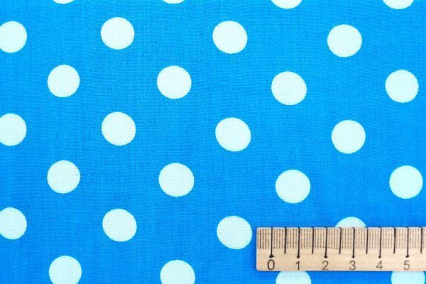 Штапель принт/горох белый на светло-синем 3660-PY/D#10/C#2