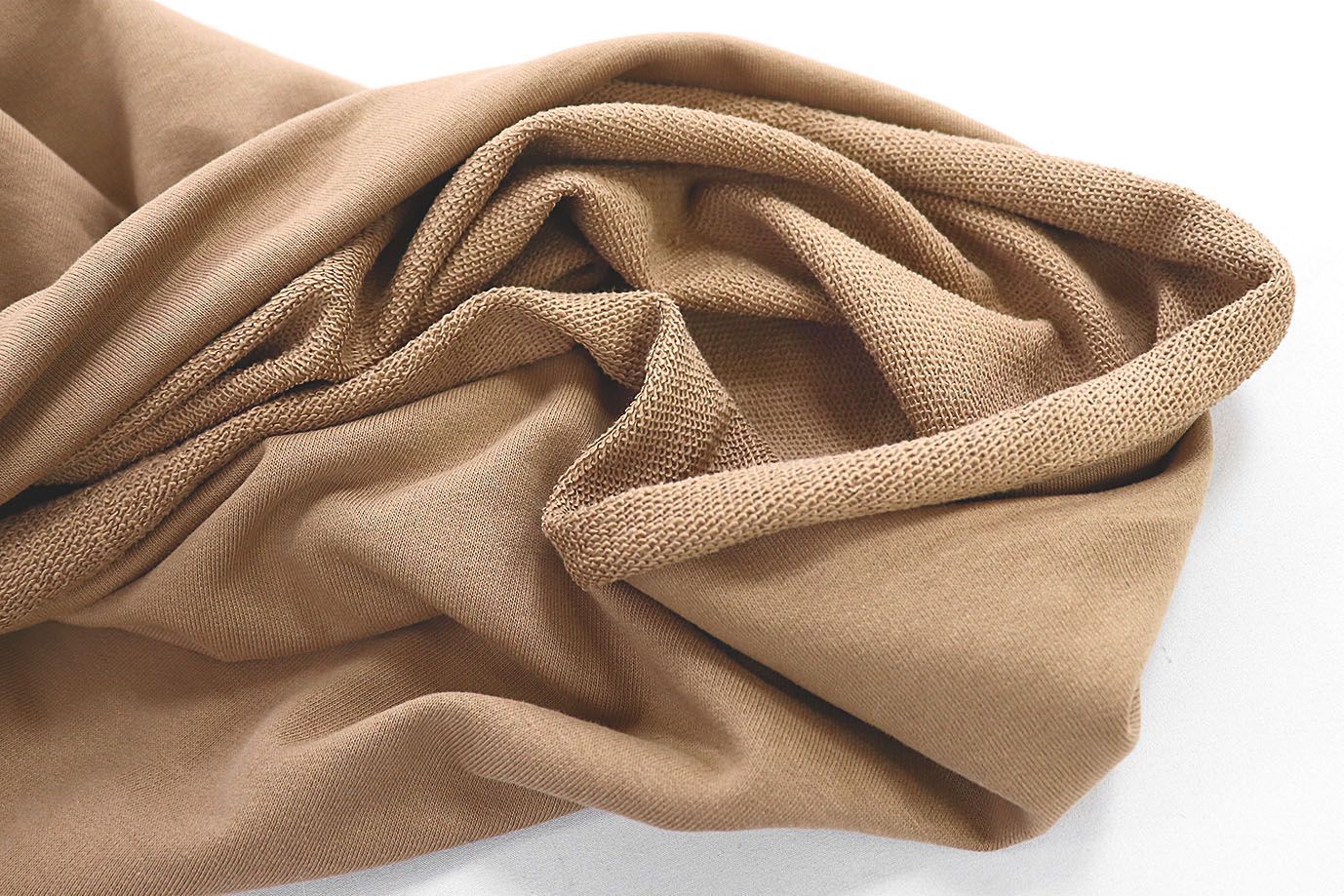 Трикотаж футер 3х нитка с петлей/коричневый 0363/D#петля/C#коричневый 17-1221TPX