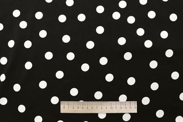 Сатин "Мадонна" принт/горох молочный на черном 4273-PY/D#1/C#3 (12589)