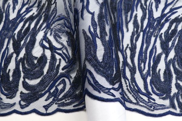 Сетка с вышивкой пайетками/темно-синий 2373-PY/C#2