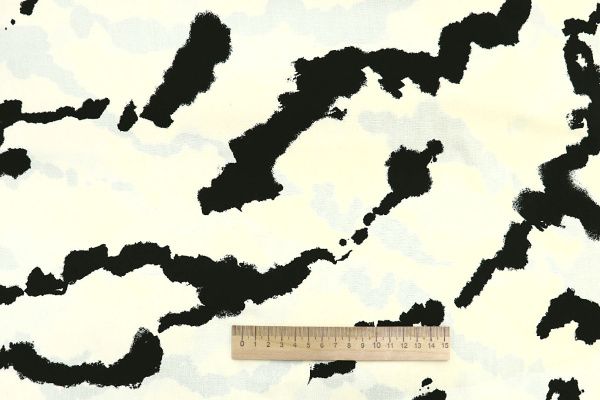 Штапель принт/черный на молочном 1374-PY/D#48/C#2