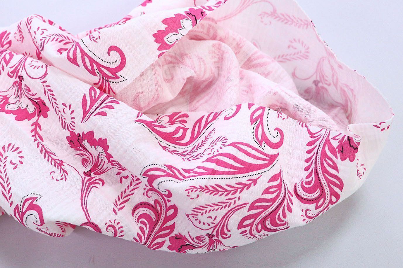 Муслин принт/цветы малиновые на белом 1393-PY/D#4/C#2