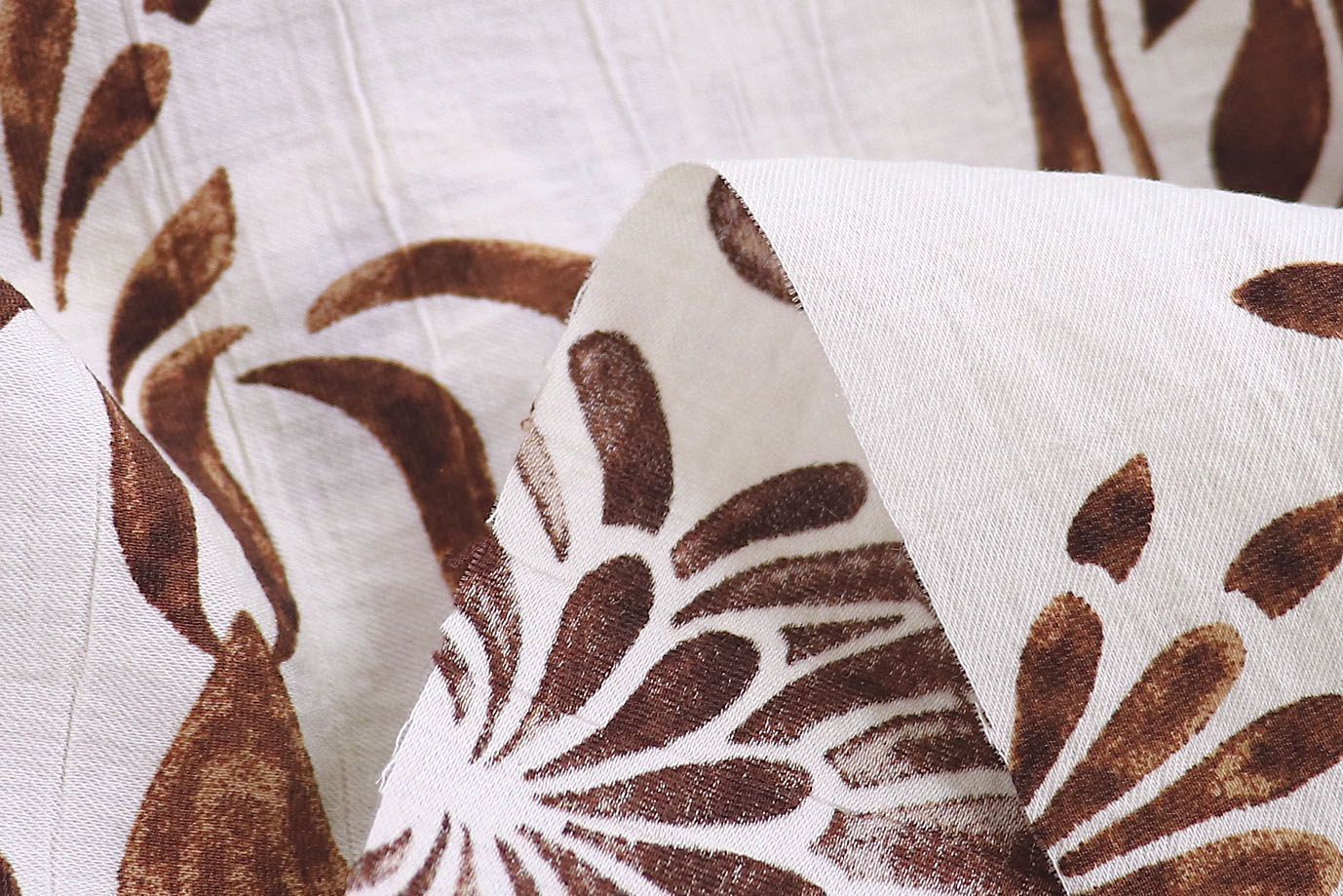 Лен N/R принт/коричневый на белом 3891-PY/D#1/C#4