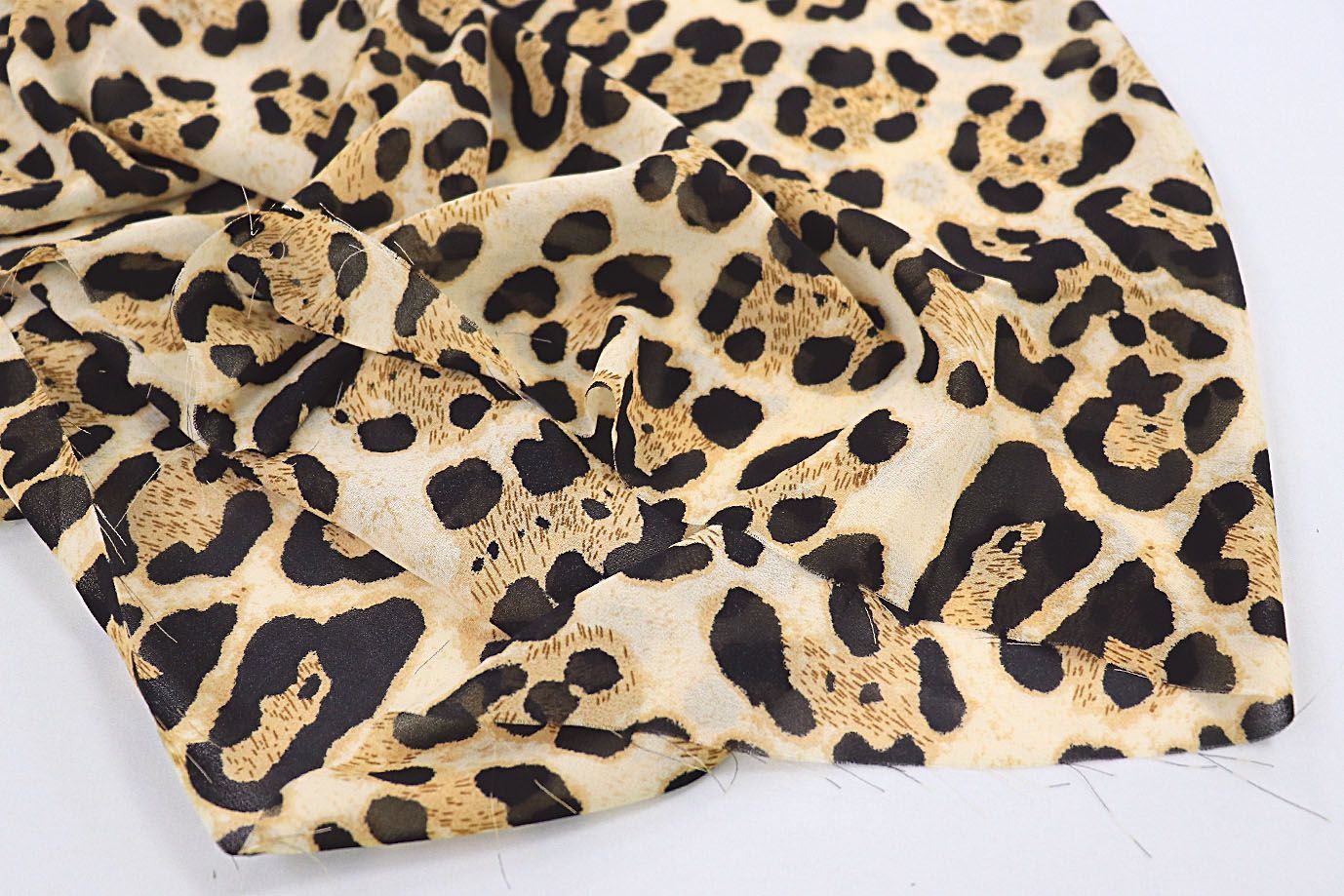 Шифон принт/леопард черно-желто-молочный 3722-PY/D#12/C#1