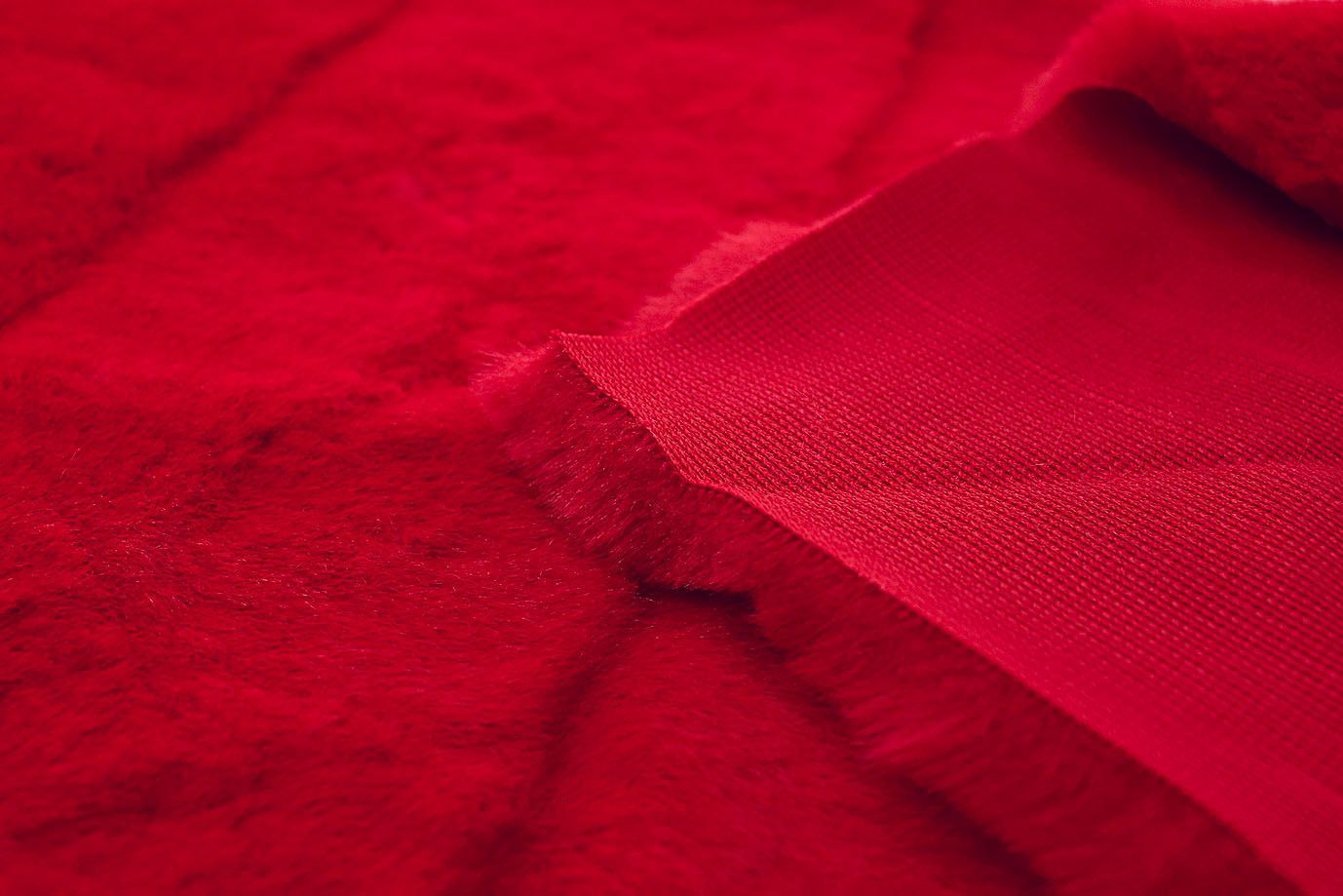 Искусственный мех "Кролик" стриженный/алый 622-1350G/C#11