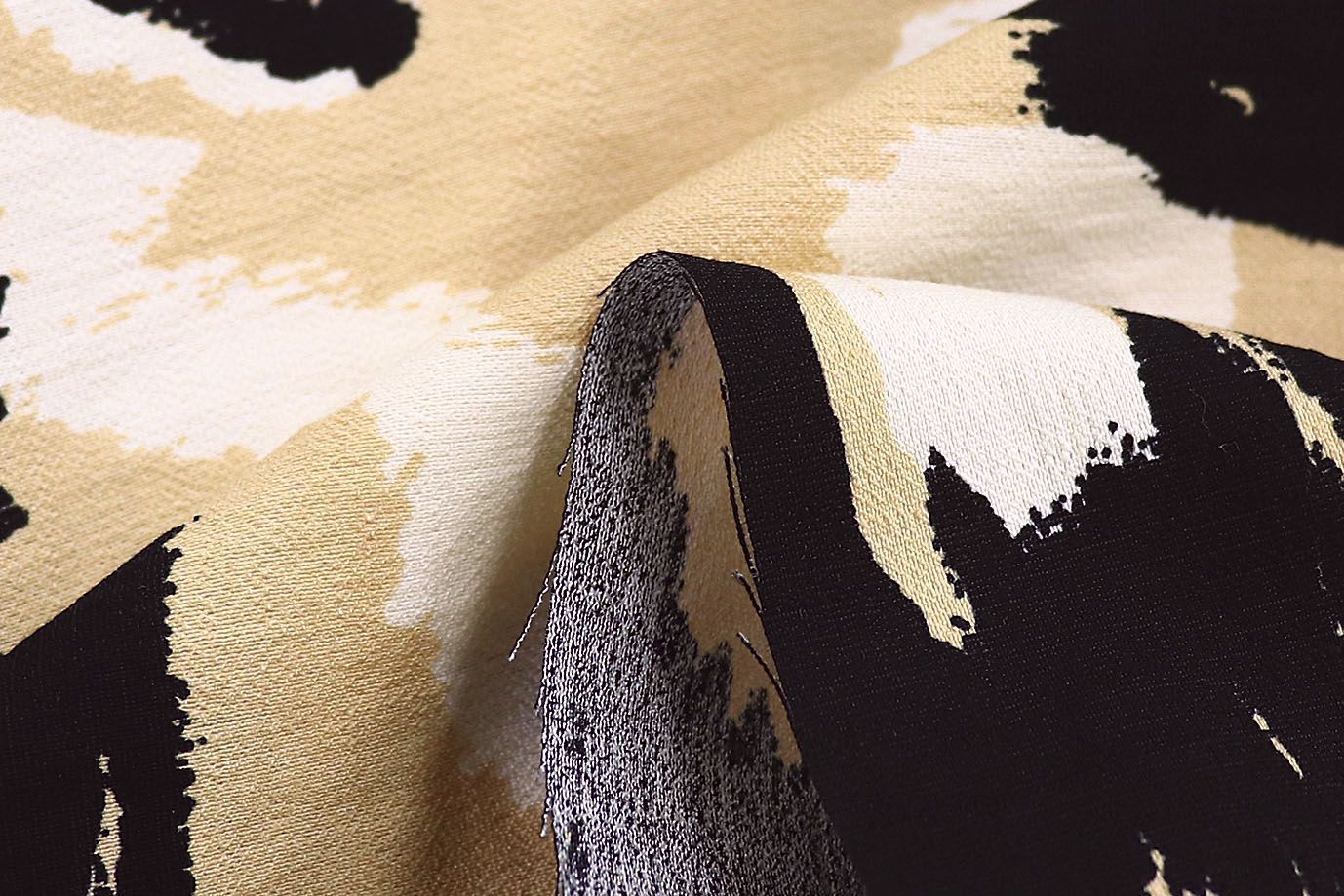 Лен БОХО принт/черно-белый на песочном 3810-PY/D#11/C#3