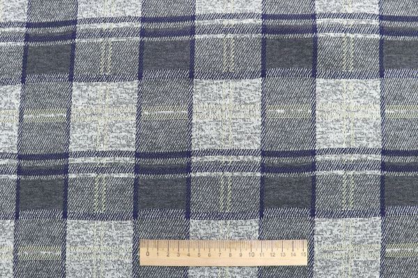 Трикотаж жаккард принт/клетка серая 3257-22-PY/D#26/C#1