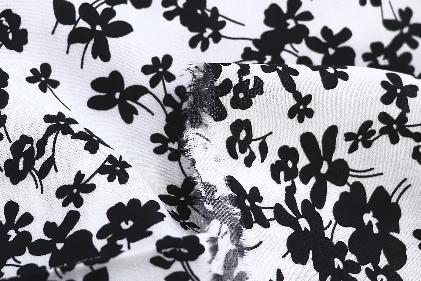 Штапель принт/цветы черные на белом 1382-PY/D#4/C#5