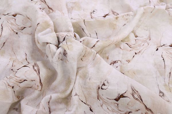 Лен "Медея" принт/молочно-коричневый 3942-PY/D#13/C#1